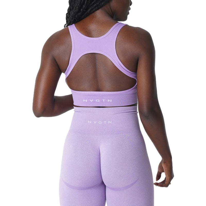 NVGTN Eclipse Seamless Bra Spandex Top Woman Fitness Elastic Breathable Breast Enhancement Leisure Sports Underwear