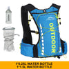 Cycling backpack for men and women, nylon bag, waterproof 8 liters, hiking and camping, 250ml water bottle with 1.5L water bag