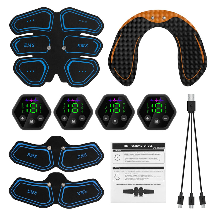 Muscle Stimulator EMS Abdominal Hip Trainer LCD Display Toner USB Abs Fitness Training  Home Gym Body Slimming Waist Trainer