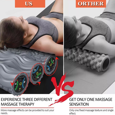 Foam Shaft Home Gym Vibration Massage 5 Speeds Column Muscle Relax Deep Tissue USB Rechargeable Electric Yoga Roller Pain Relief