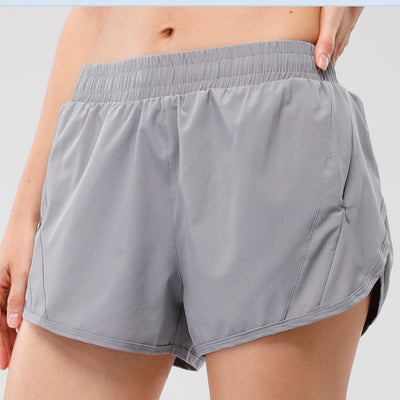 Quick Dry Pants Women&#39;s Yoga Shorts Tennis Fitness Running Fake Two-Piece Training Leisure Anti-Empty Sports Gym Shorts