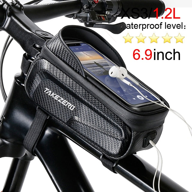 NEWBOLER Bicycle Bag Waterproof Touch Screen Cycling Bag Top Front Tube Frame MTB Road Bike Bag 7.2 Phone Case Bike Accessories